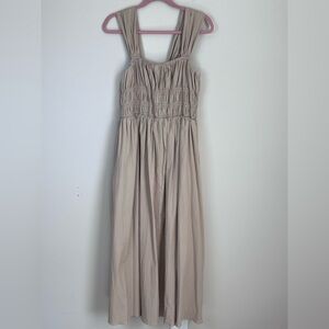 Tuckernuck Pomandar Place Smocked Midi Dress Tan Size XL